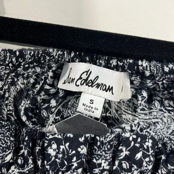 Sam Edelman Meadow Paisley Fields Gardenia Long Sleeve Off-Shoulder Top - Picture 8 of 9